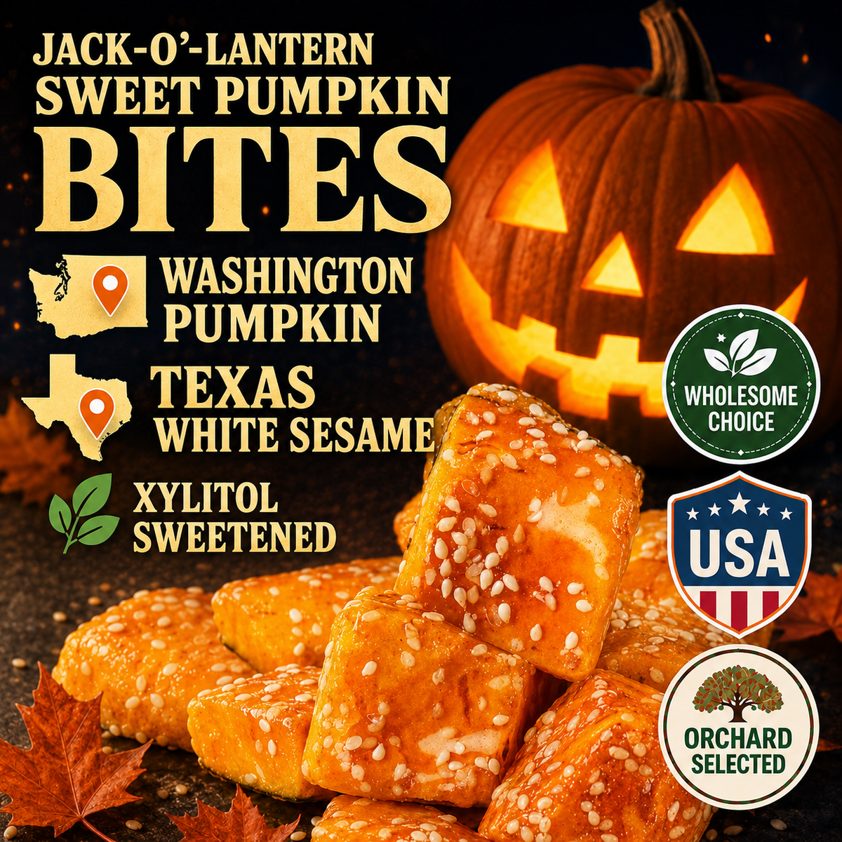 Jack-o'-lantern sweet pumpkin chunks--k$