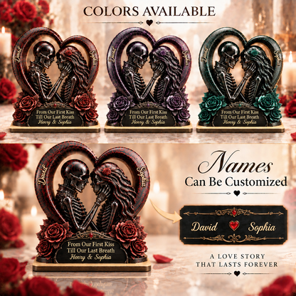 Custom Gothic Skull Couple – Gifts for Love Commemorations, Anniversaries, and Halloween
