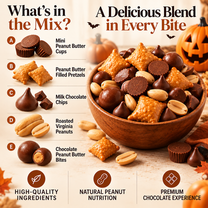 Peanut Butter & Chocolate Crunch Snack Mix