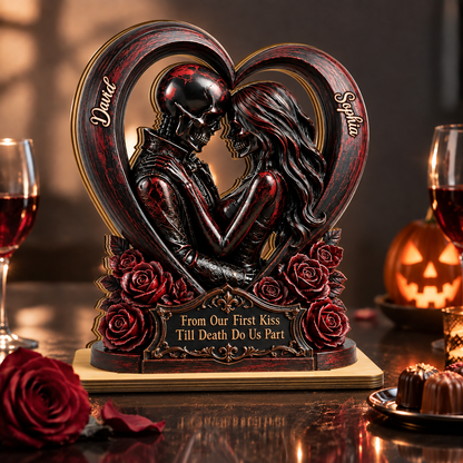 Custom Gothic Skull Couple – Gifts for Love Commemorations, Anniversaries, and Halloween