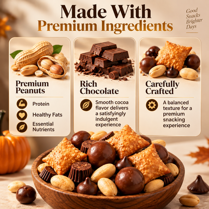 Peanut Butter & Chocolate Crunch Snack Mix