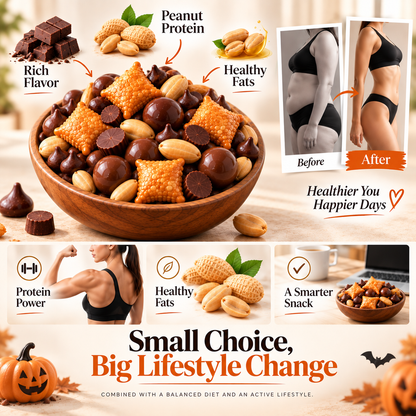 Peanut Butter & Chocolate Crunch Snack Mix