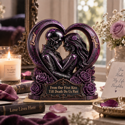 Custom Gothic Skull Couple – Gifts for Love Commemorations, Anniversaries, and Halloween