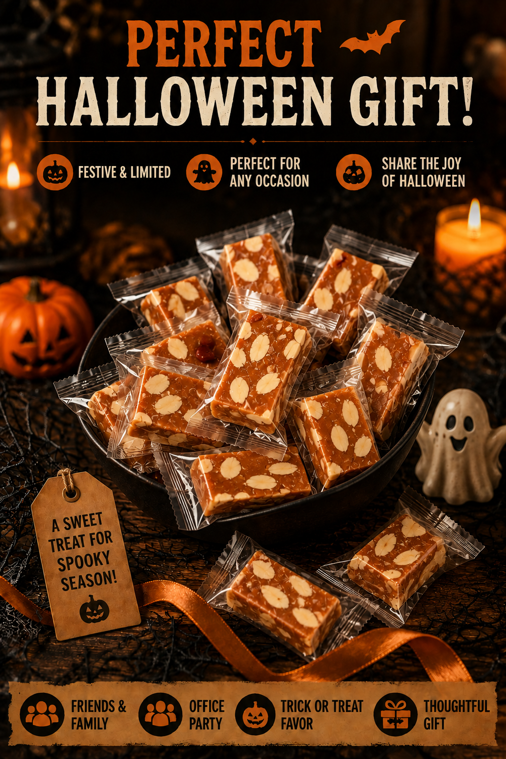 Halloween Handcrafted Buttery Almond Toffee--k$