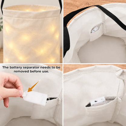 Custom LED Light Bucket Bag - Personalized Halloween Birthday Gifts For Kids - Tiny Trickster