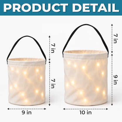 Custom LED Light Bucket Bag - Personalized Halloween Birthday Gifts For Kids - Tiny Trickster