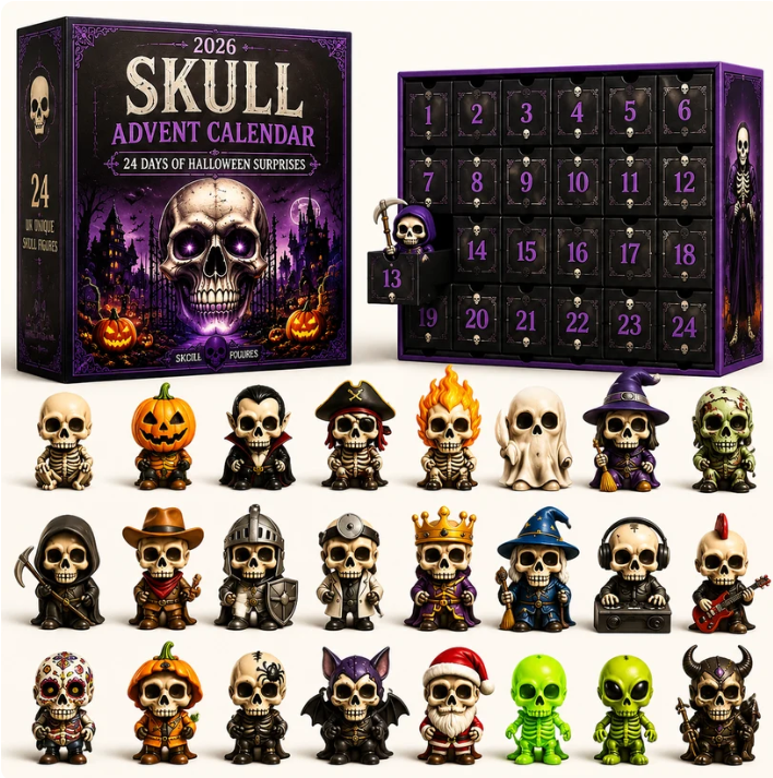 Skull Advent Calendar 2026-24 Days Of Halloween Surprises