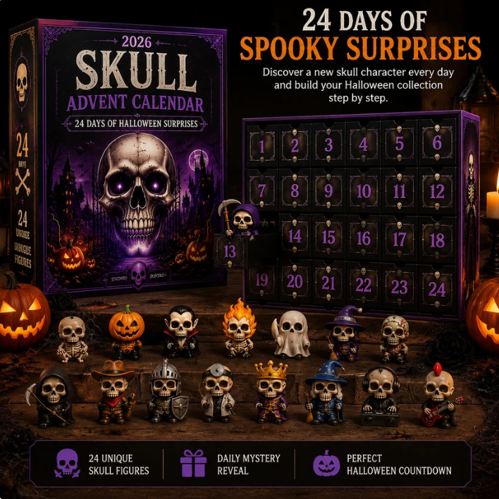 Skull Advent Calendar 2026-24 Days Of Halloween Surprises
